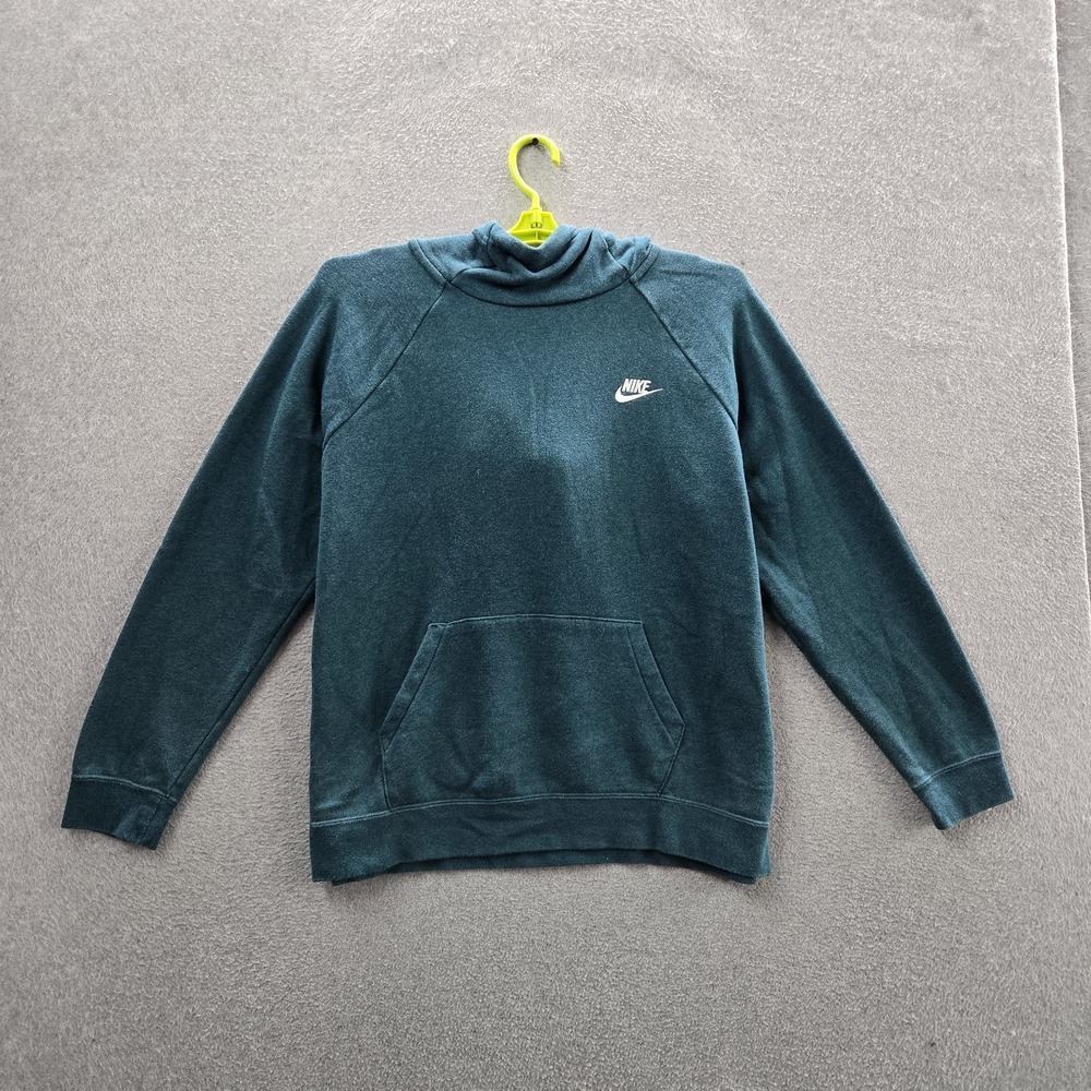 Nike Women Hoodie XL Blue Fleece BV4116-300 Pullover Logo Long‎ Sleeve